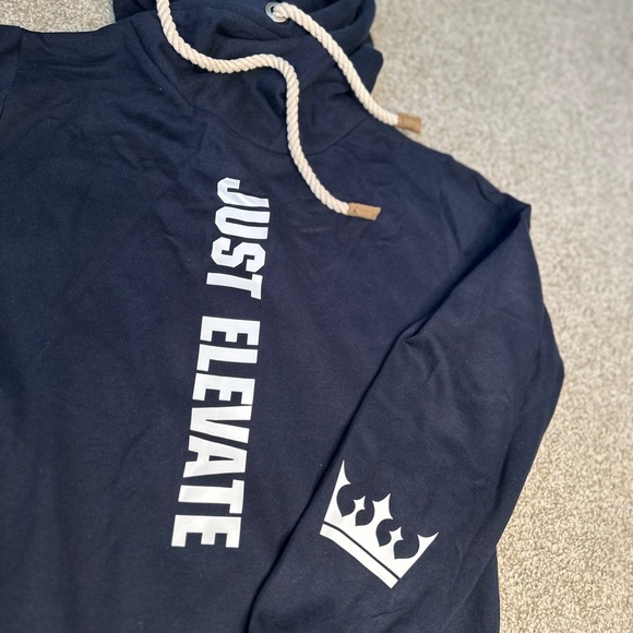 JUST ELEVATE | Glow In The Dark | navy blue hoodie! NEW! - Picture 2 of 2